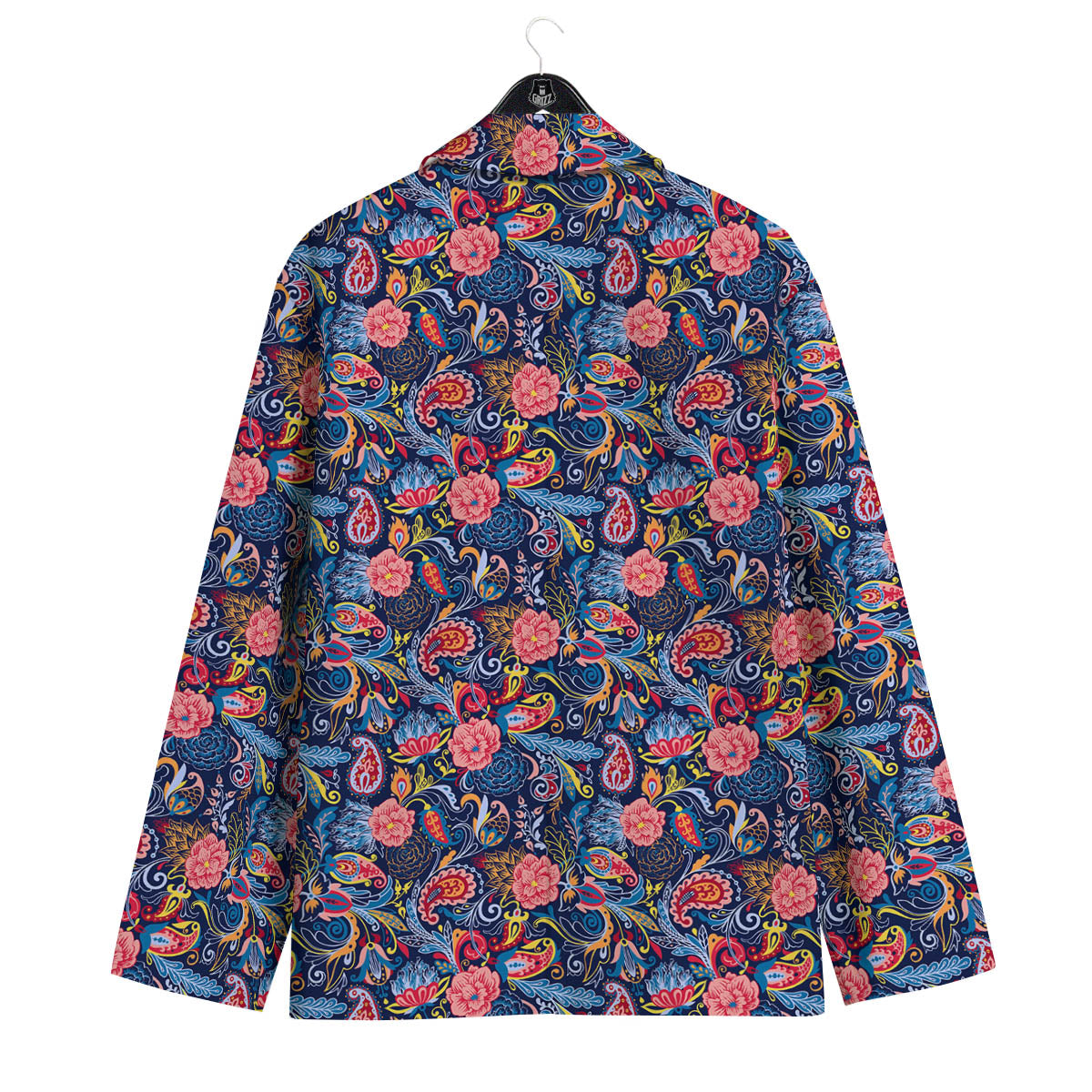 Paisley Blue Print Pattern Men's Sport Coat-grizzshop