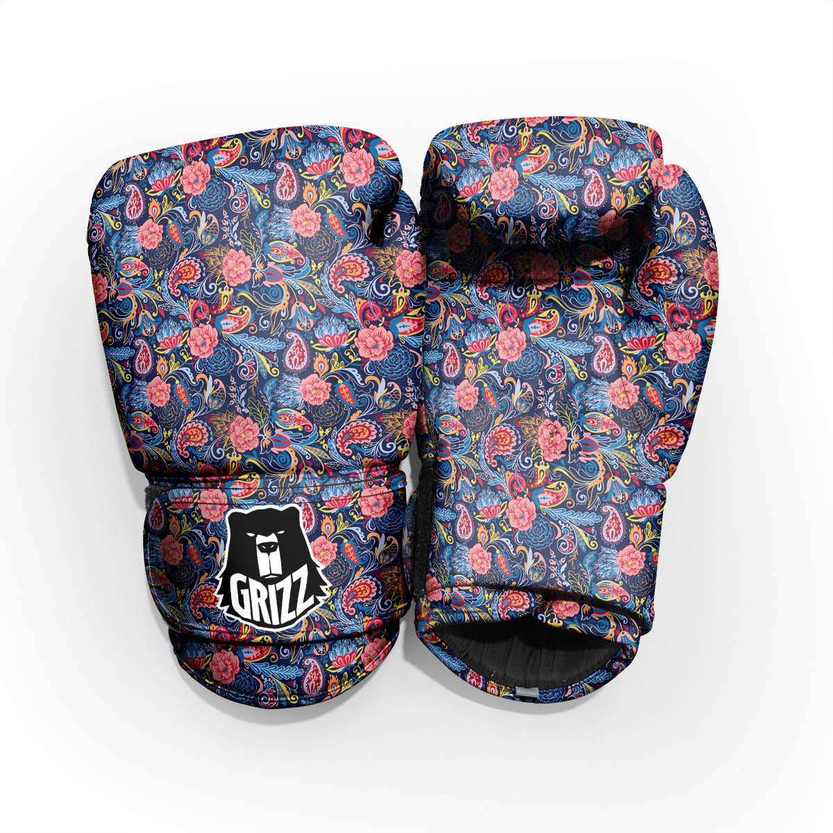 Paisley Blue Print Pattern Pro Boxing Glove