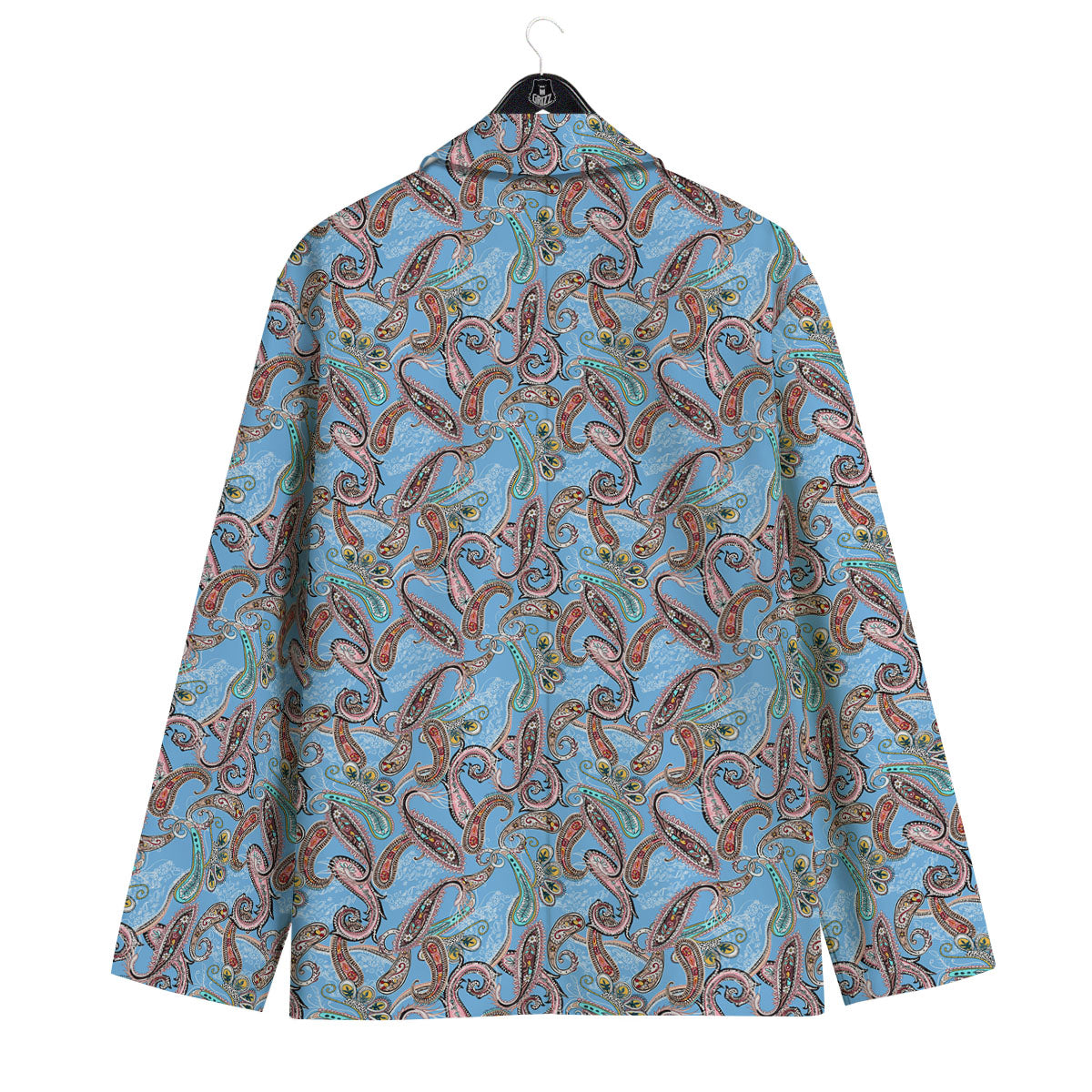 Paisley Bohemian Blue Sky Print Pattern Men's Sport Coat-grizzshop