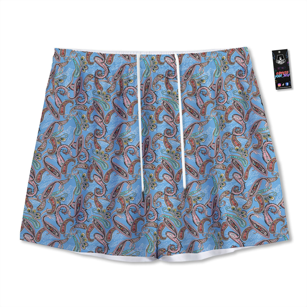 Music Notes Cute Print Pattern Mesh Shorts