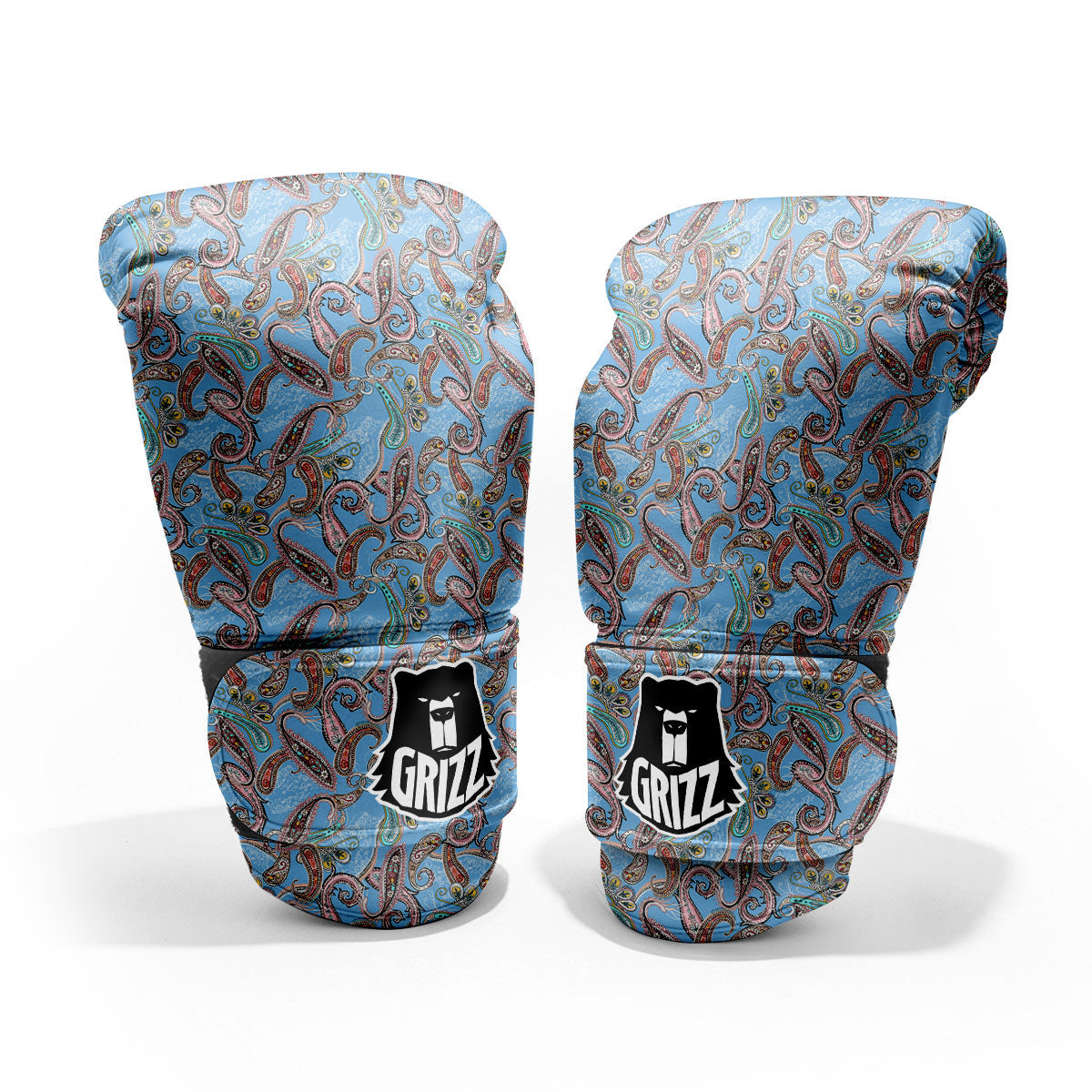 Paisley Bohemian Blue Sky Print Pattern Pro Boxing Glove