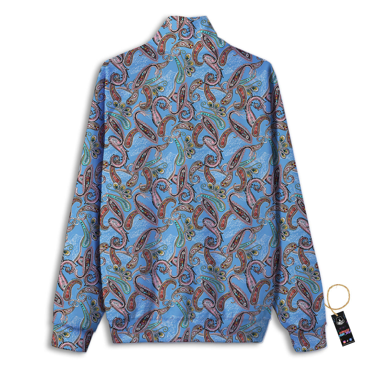 Paisley Bohemian Blue Sky Print Pattern Track Jacket-grizzshop