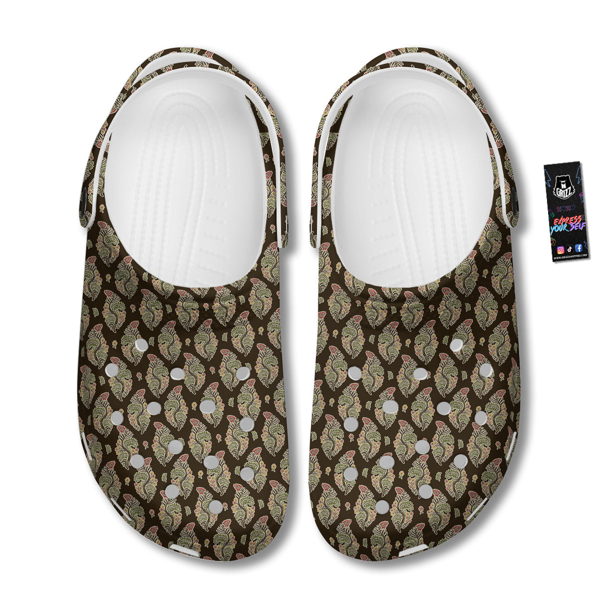 Paisley Bohemian Dark Print Pattern Clog-grizzshop