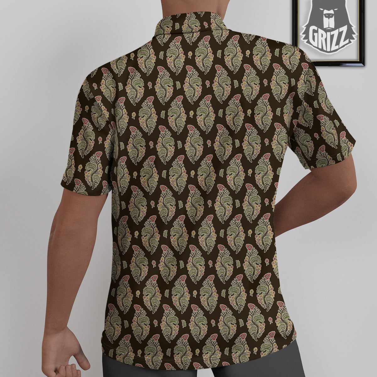 Paisley Bohemian Dark Print Pattern Untucked Shirts-grizzshop