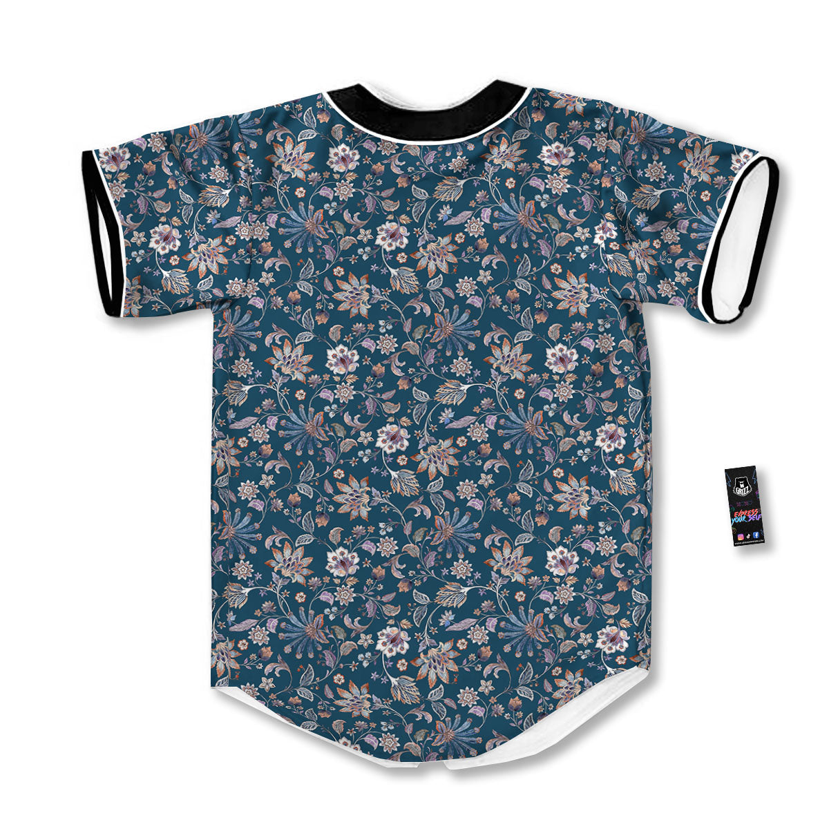 Paisley Bohemian Print Pattern Baseball Jersey-grizzshop