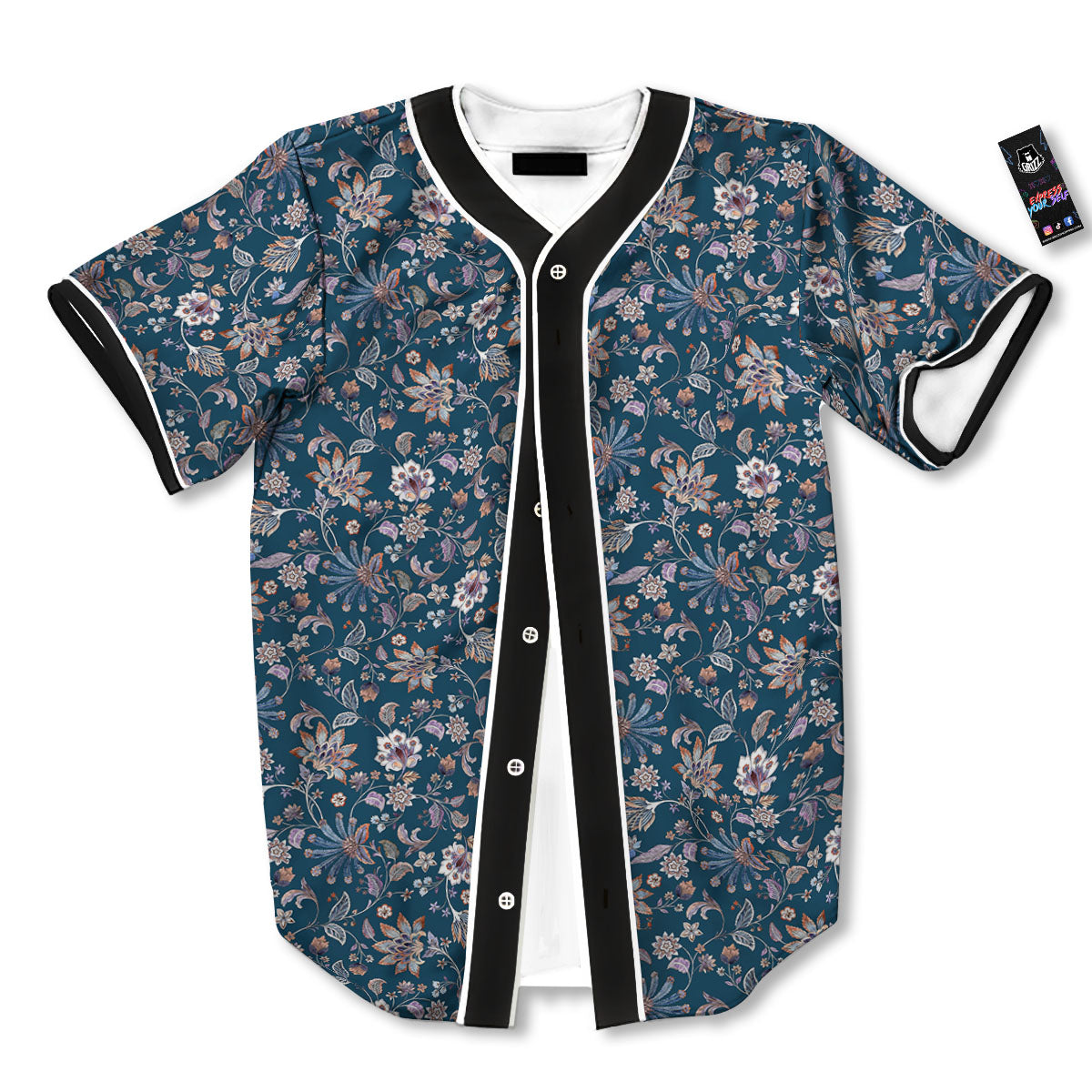 Paisley Bohemian Print Pattern Baseball Jersey-grizzshop