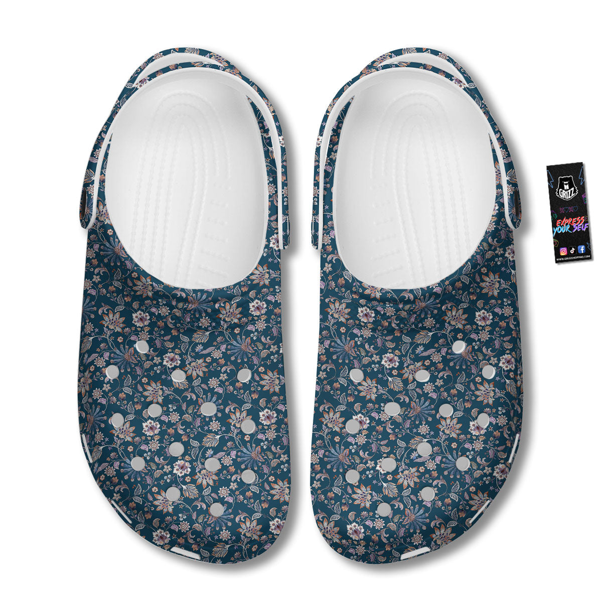Paisley Bohemian Print Pattern Clog-grizzshop