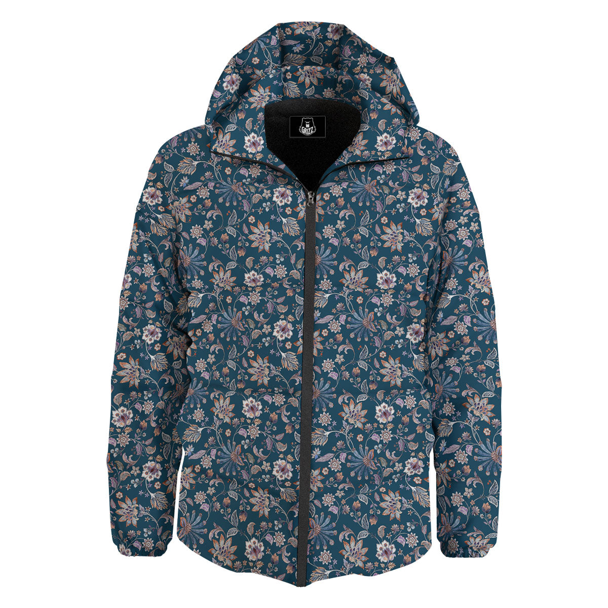 Paisley Bohemian Print Pattern Down Jacket-grizzshop