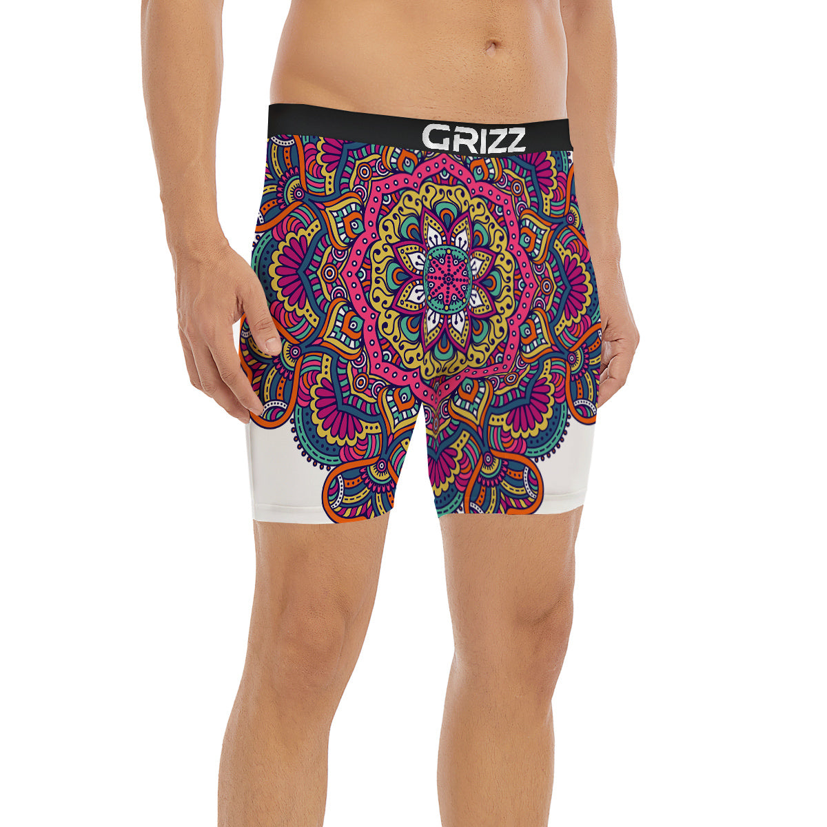 Paisley Boho Colorful Print Boxer Briefs-grizzshop