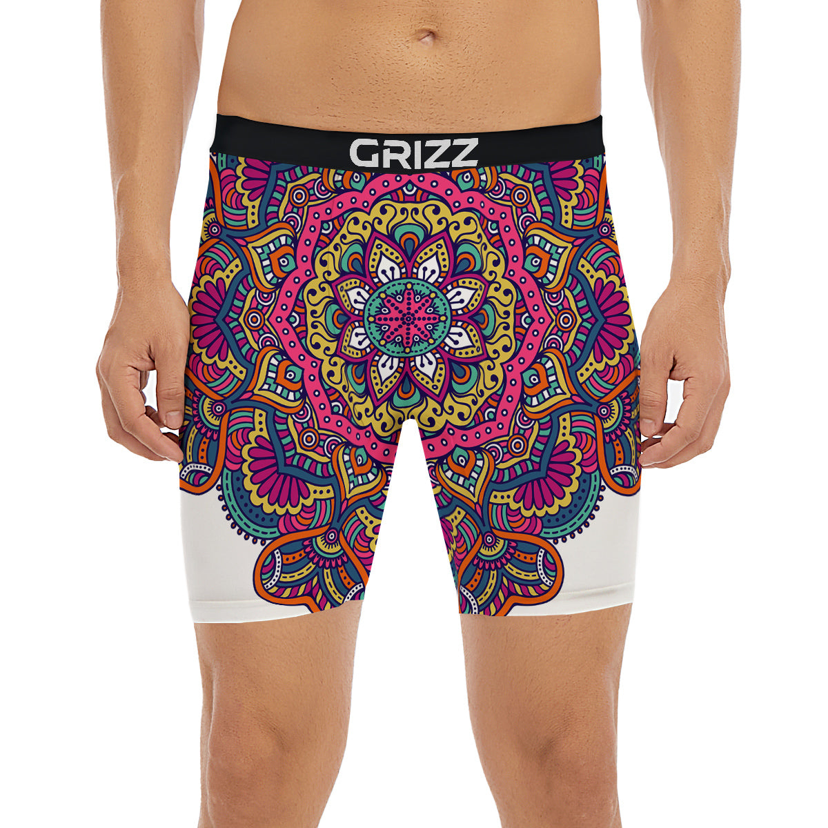 Paisley Boho Colorful Print Boxer Briefs-grizzshop