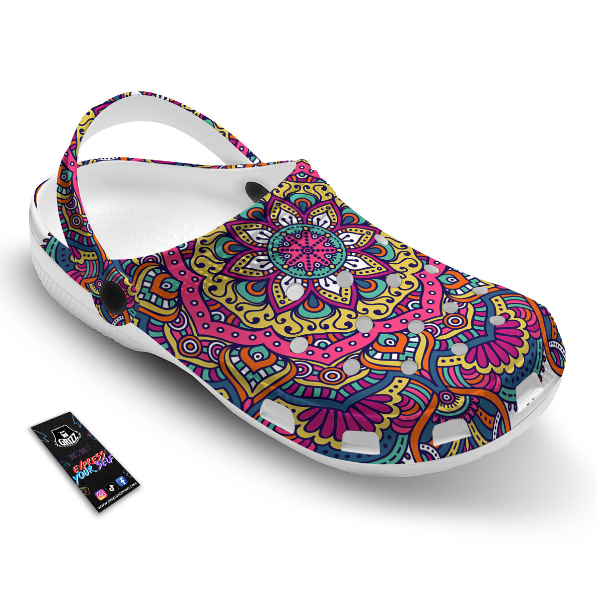 Paisley Boho Colorful Print Clog-grizzshop