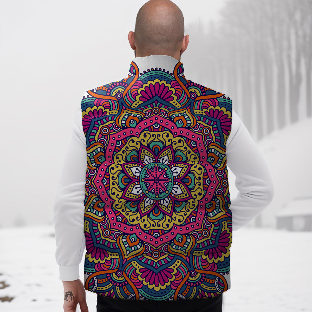 Paisley Boho Colorful Print Down Vest