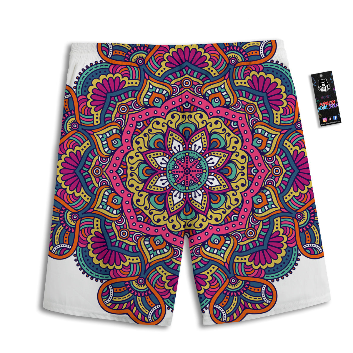 Paisley Boho Colorful Print Men's Athletic Shorts