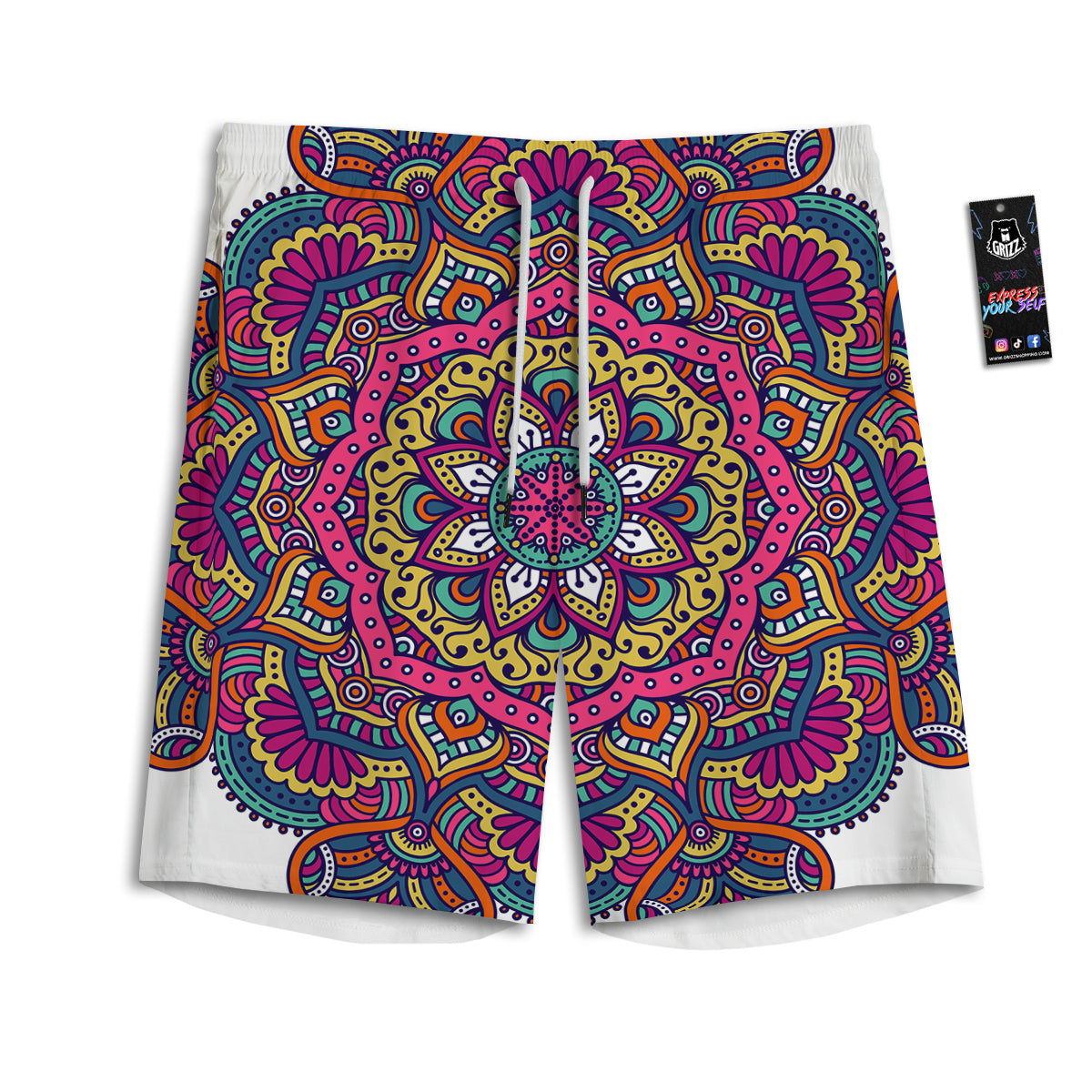 Paisley Boho Colorful Print Men's Athletic Shorts