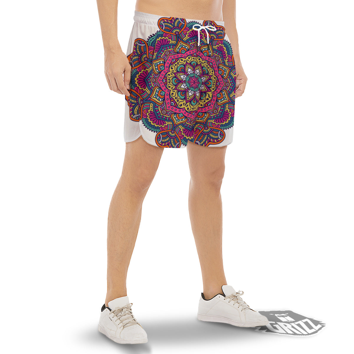 Paisley Boho Colorful Print Men's Gym Shorts-grizzshop