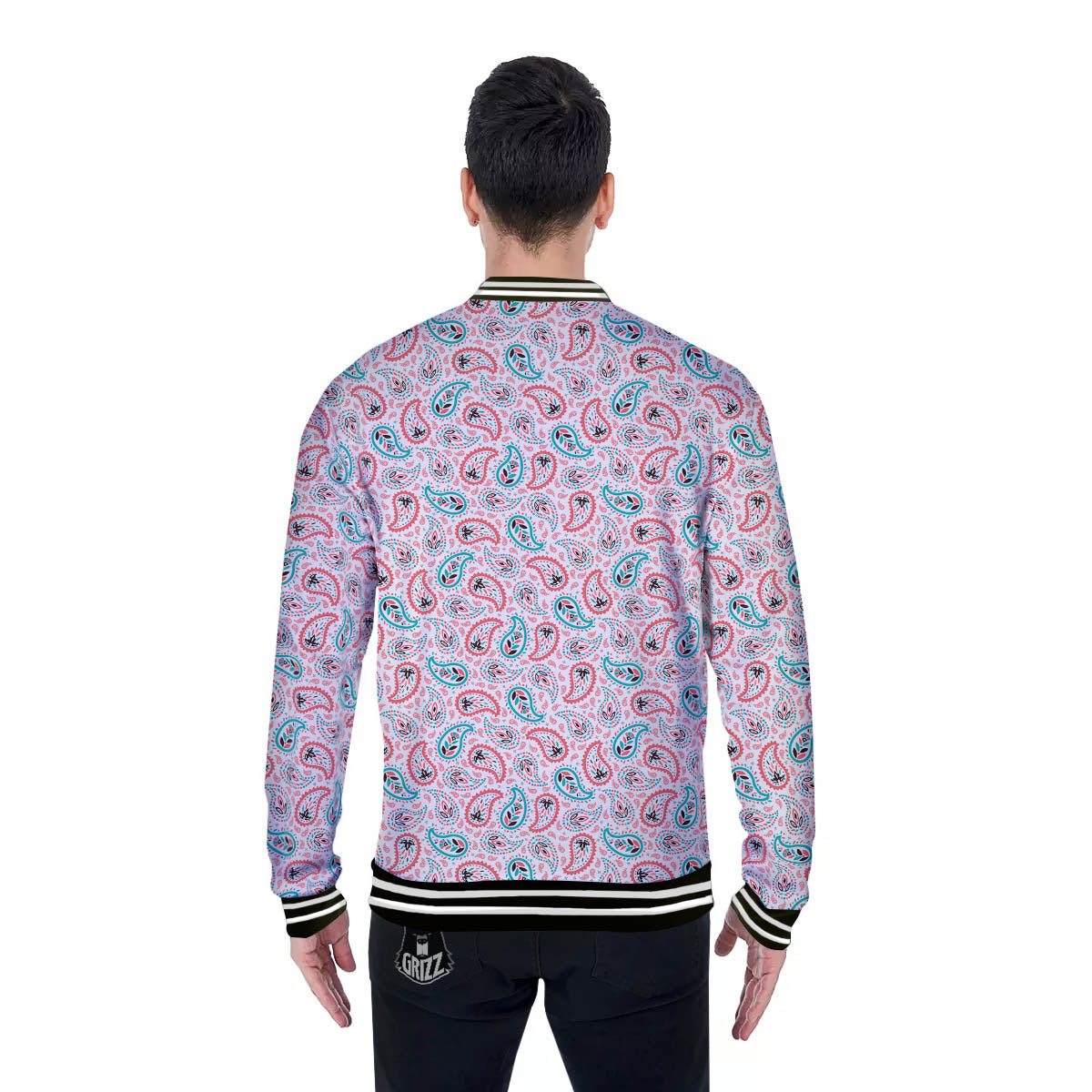 Paisley Boho Colorful Print Pattern Baseball Jacket-grizzshop