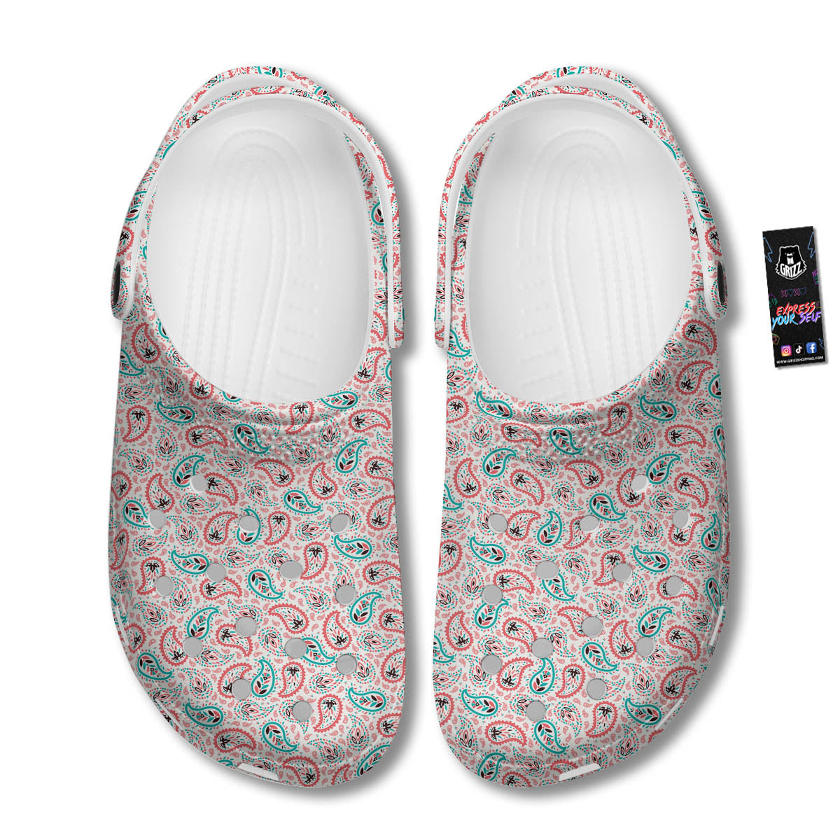 Paisley Boho Colorful Print Pattern Clog-grizzshop