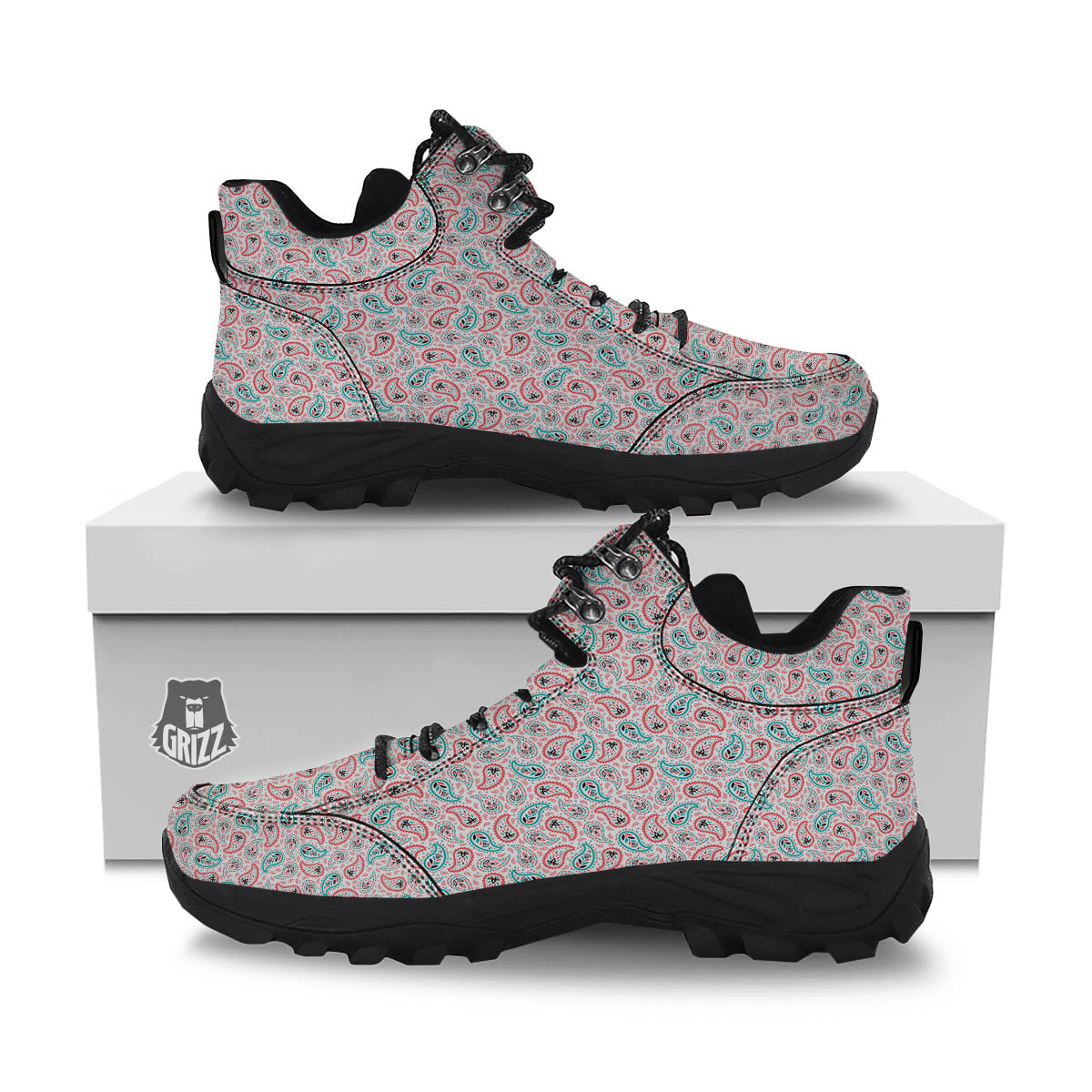 Paisley Boho Colorful Print Pattern Hiking Shoes-grizzshop