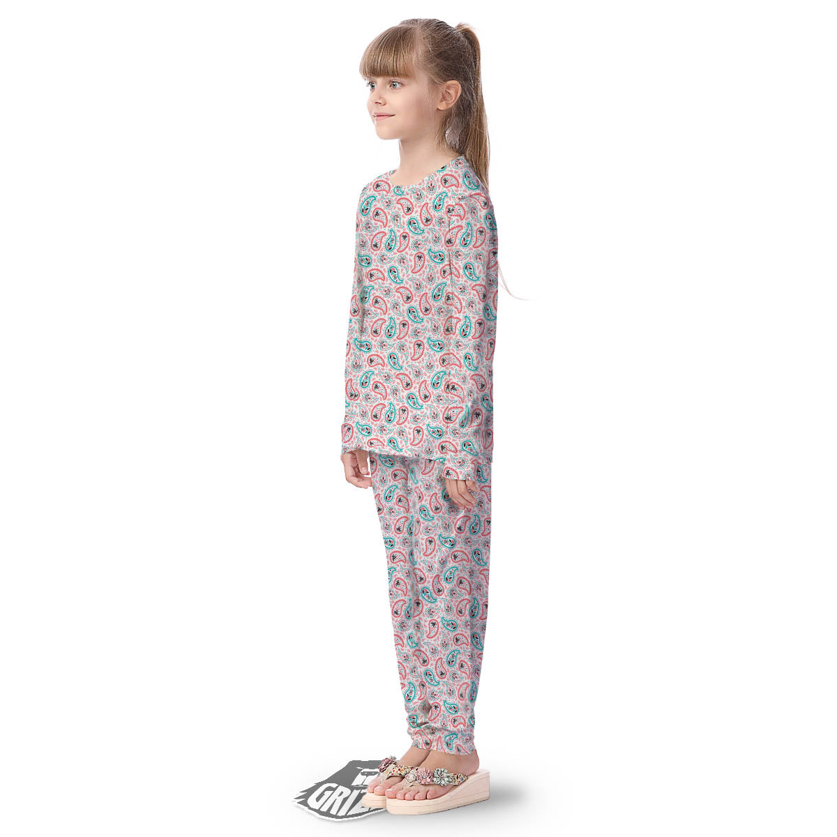 Paisley Boho Colorful Print Pattern Kid's Pajamas-grizzshop