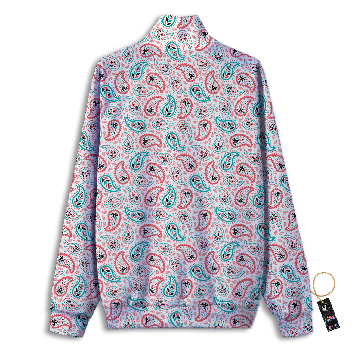 Paisley Boho Colorful Print Pattern Track Jacket-grizzshop