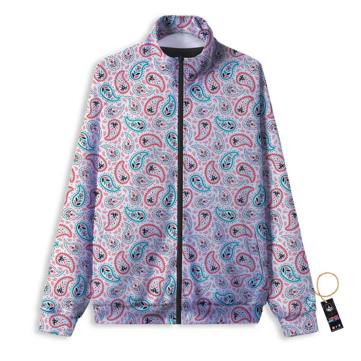 Paisley Boho Colorful Print Pattern Track Jacket-grizzshop