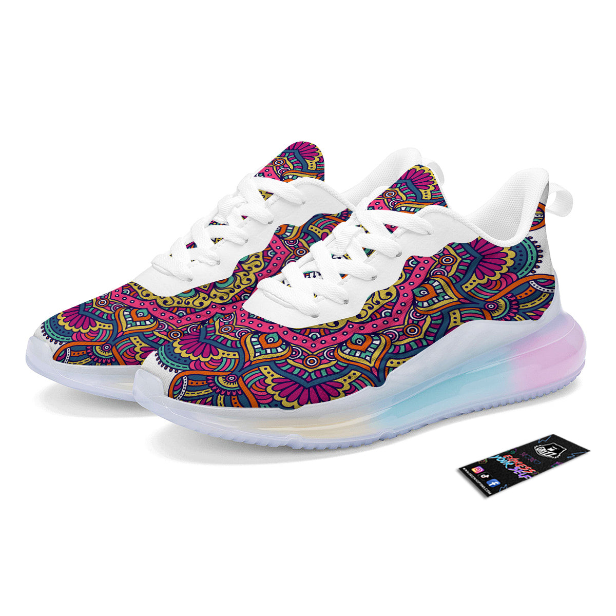 Paisley Boho Colorful Print Running Sneakers-grizzshop