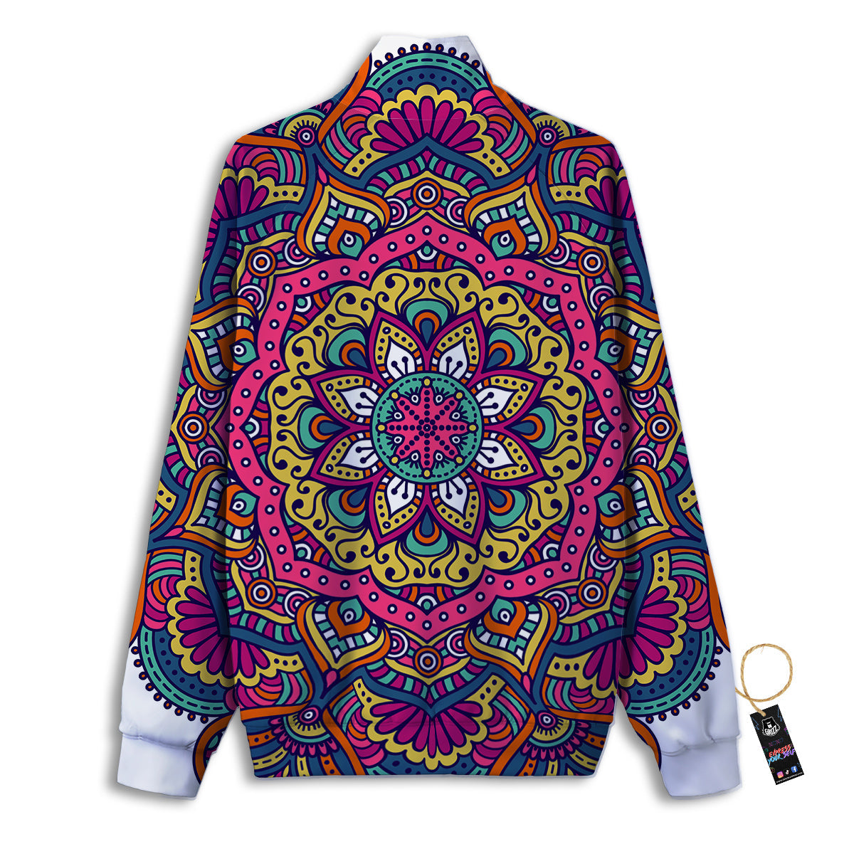 Paisley Boho Colorful Print Track Jacket-grizzshop