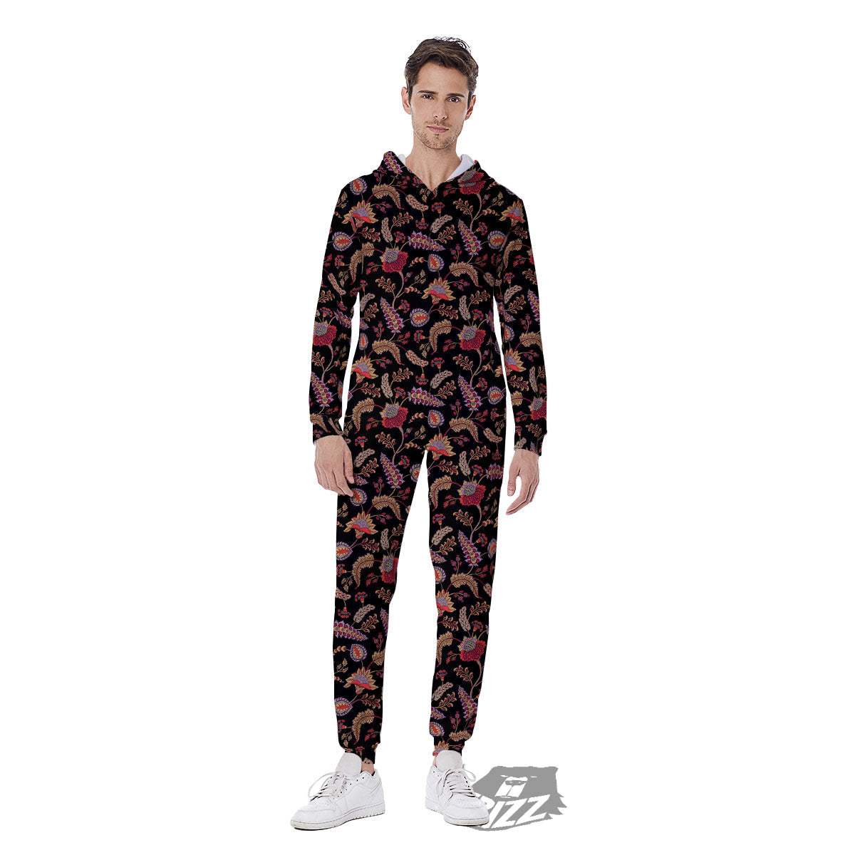 Paisley Boho Print Pattern Men's Jumpsuit-grizzshop