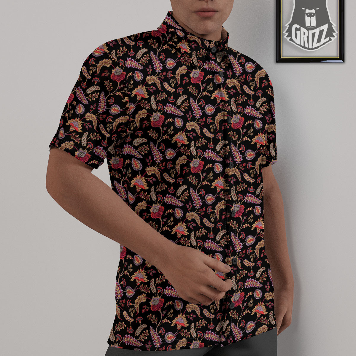 Paisley Boho Print Pattern Untucked Shirts-grizzshop