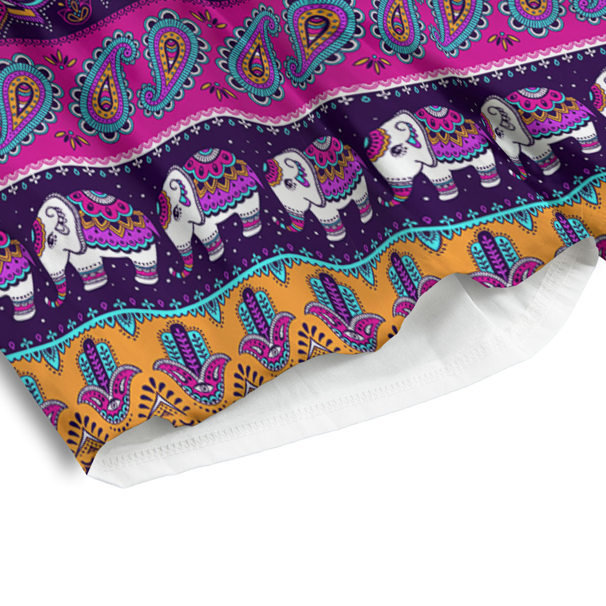 Paisley Elephant Hamsa Print Pattern Men's Athletic Shorts