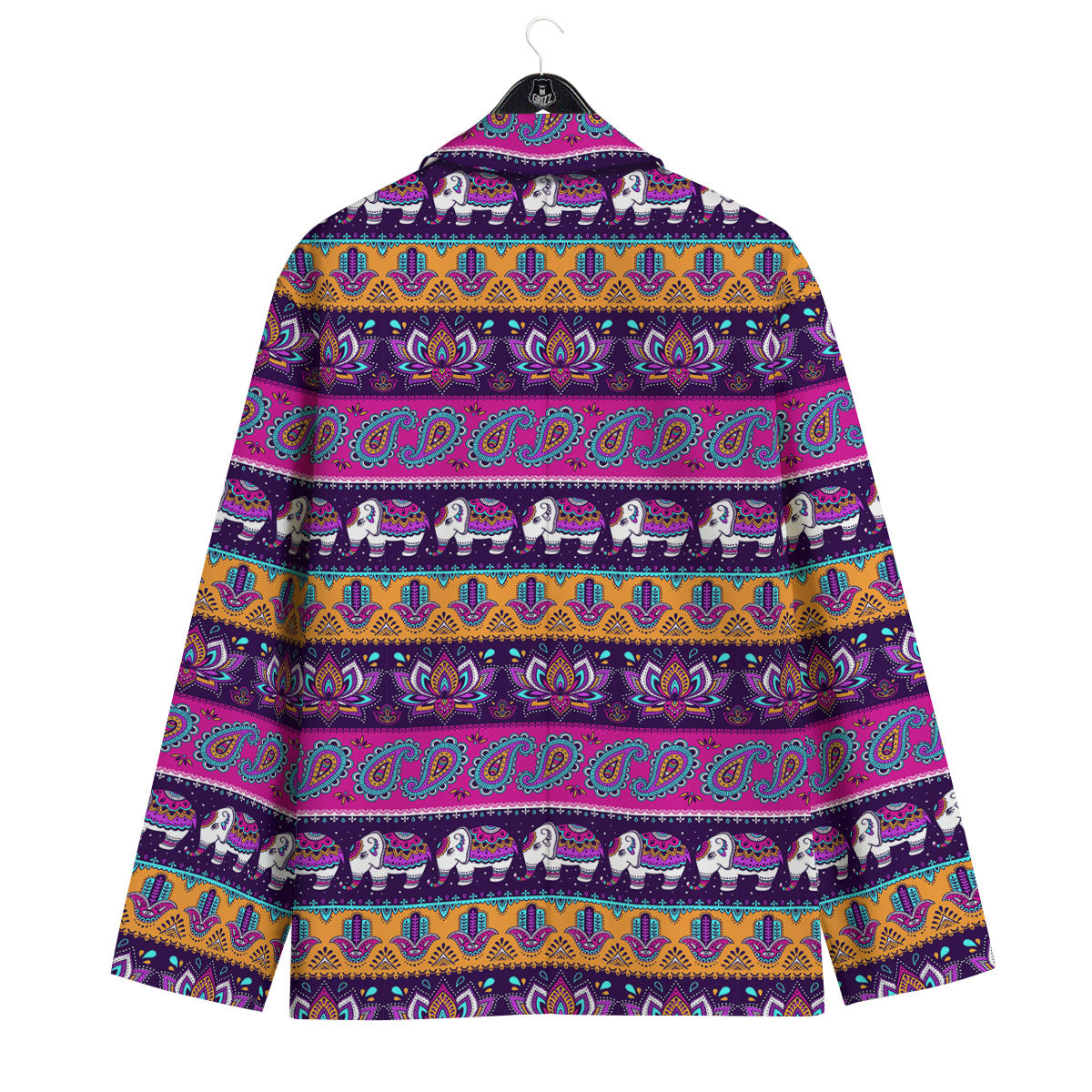 Paisley Elephant Hamsa Print Pattern Men's Sport Coat-grizzshop