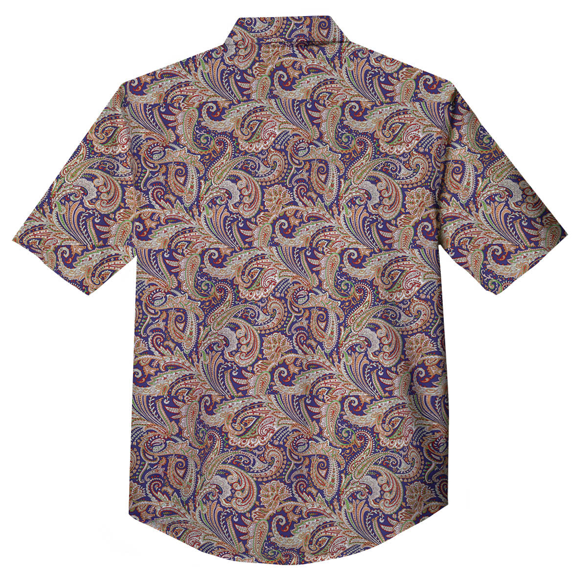 Paisley Indian Colorful Print Pattern Button Up Shirt-grizzshop