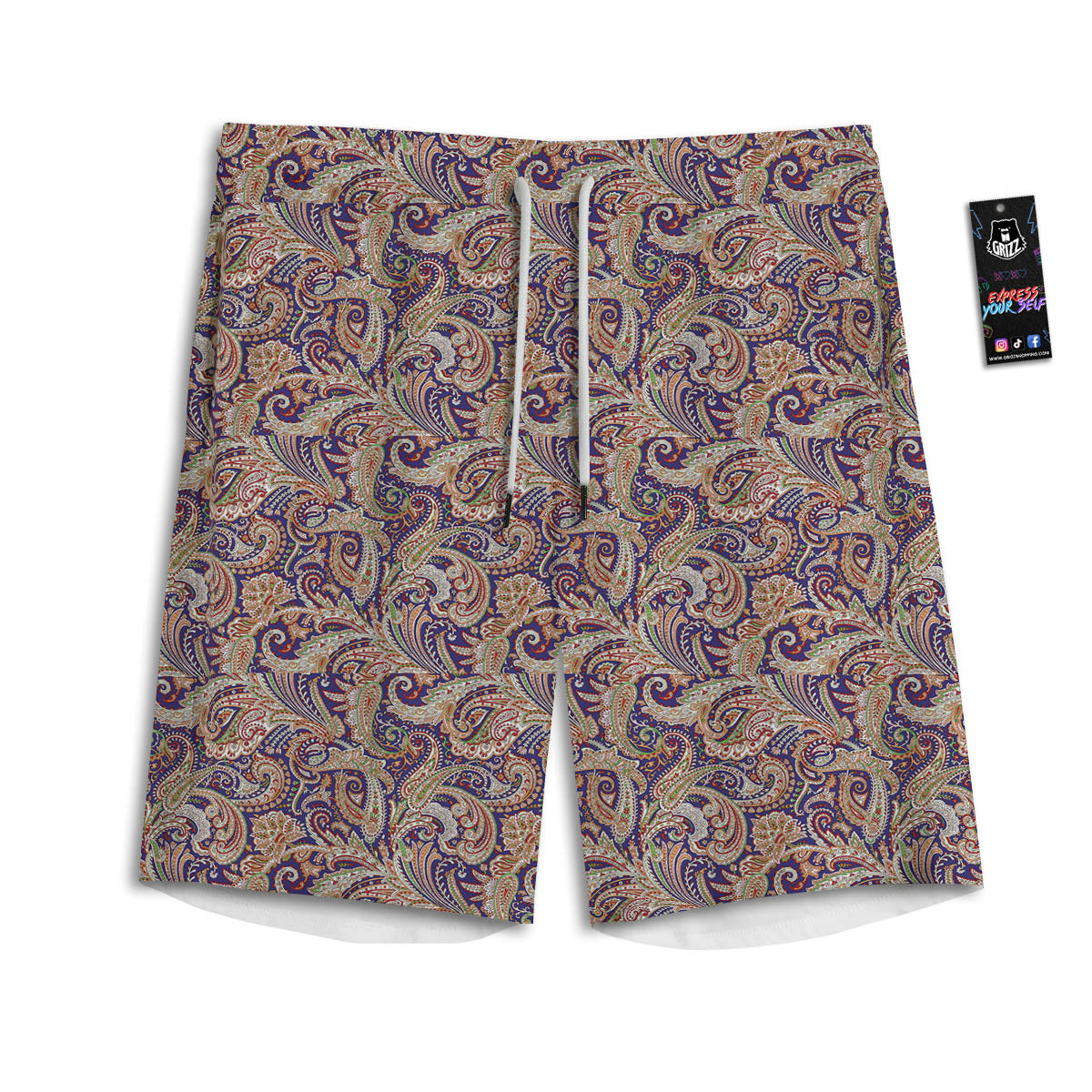 Paisley Indian Colorful Print Pattern Men's Athletic Shorts