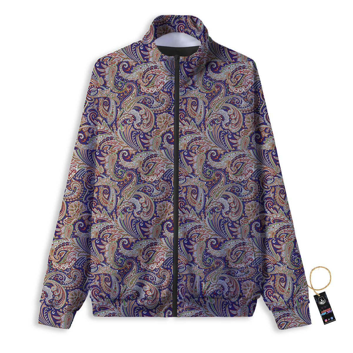 Paisley Indian Colorful Print Pattern Track Jacket-grizzshop