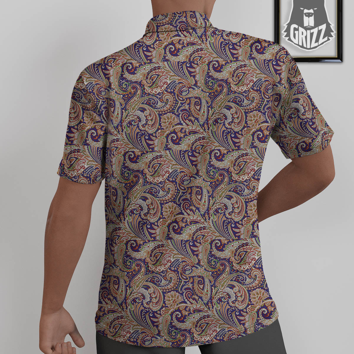 Paisley Indian Colorful Print Pattern Untucked Shirts-grizzshop