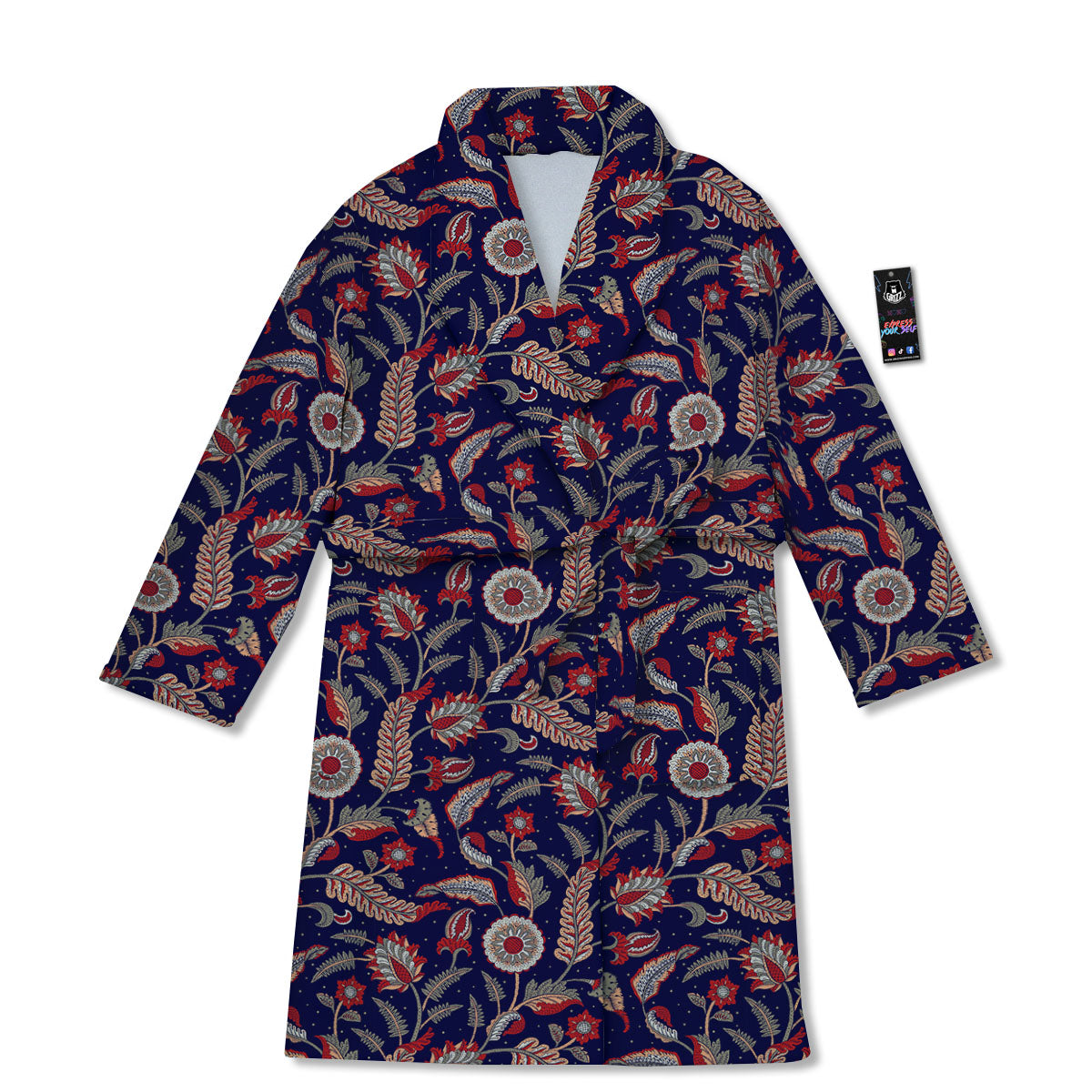 Paisley Indian Print Pattern Bathrobe-grizzshop