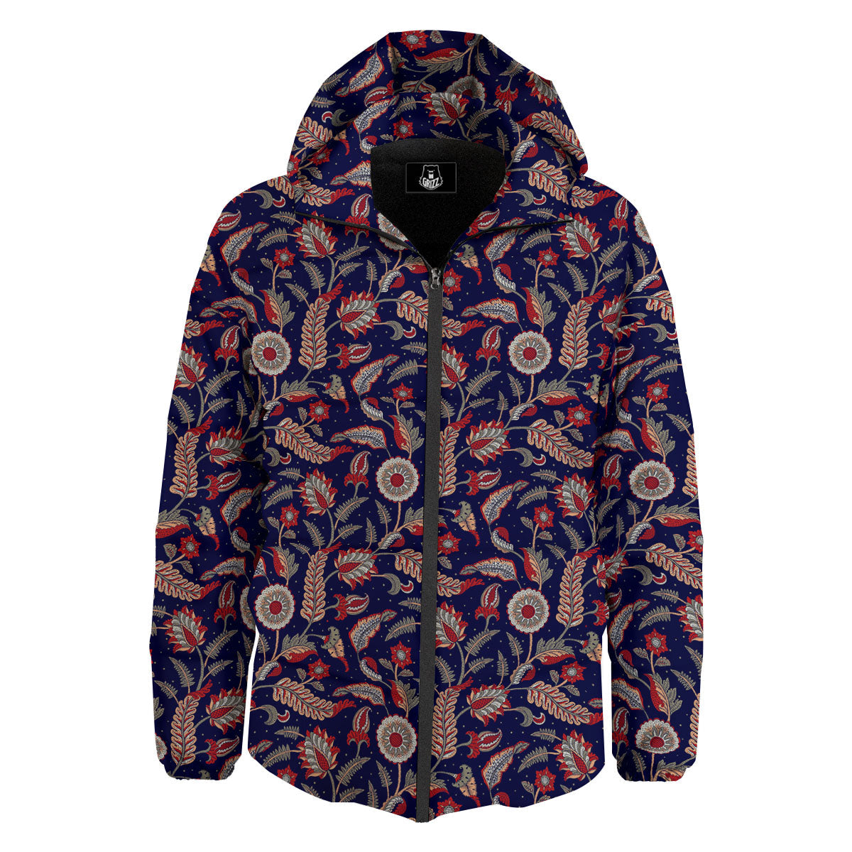 Paisley Indian Print Pattern Down Jacket-grizzshop