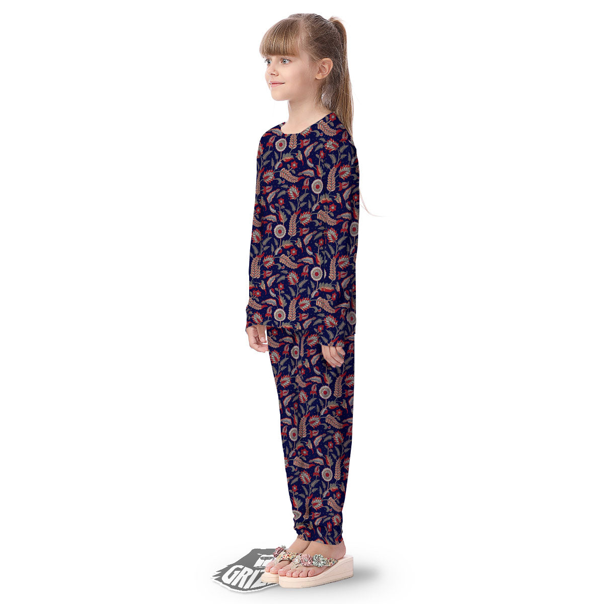 Paisley Indian Print Pattern Kid's Pajamas-grizzshop