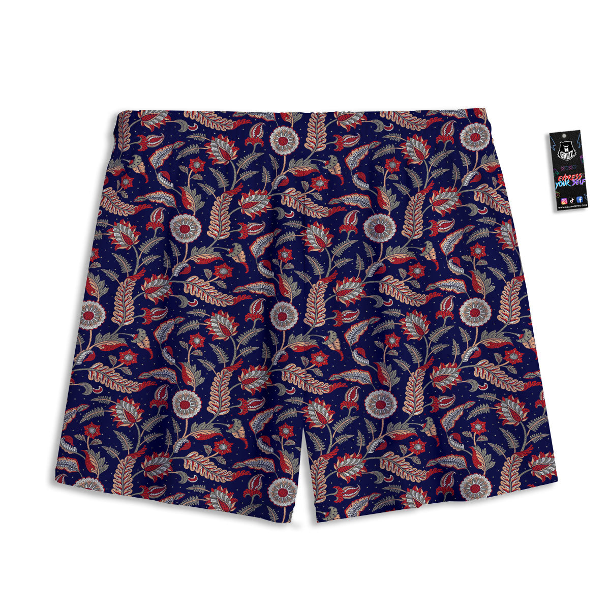 Paisley Indian Print Pattern Mesh Shorts