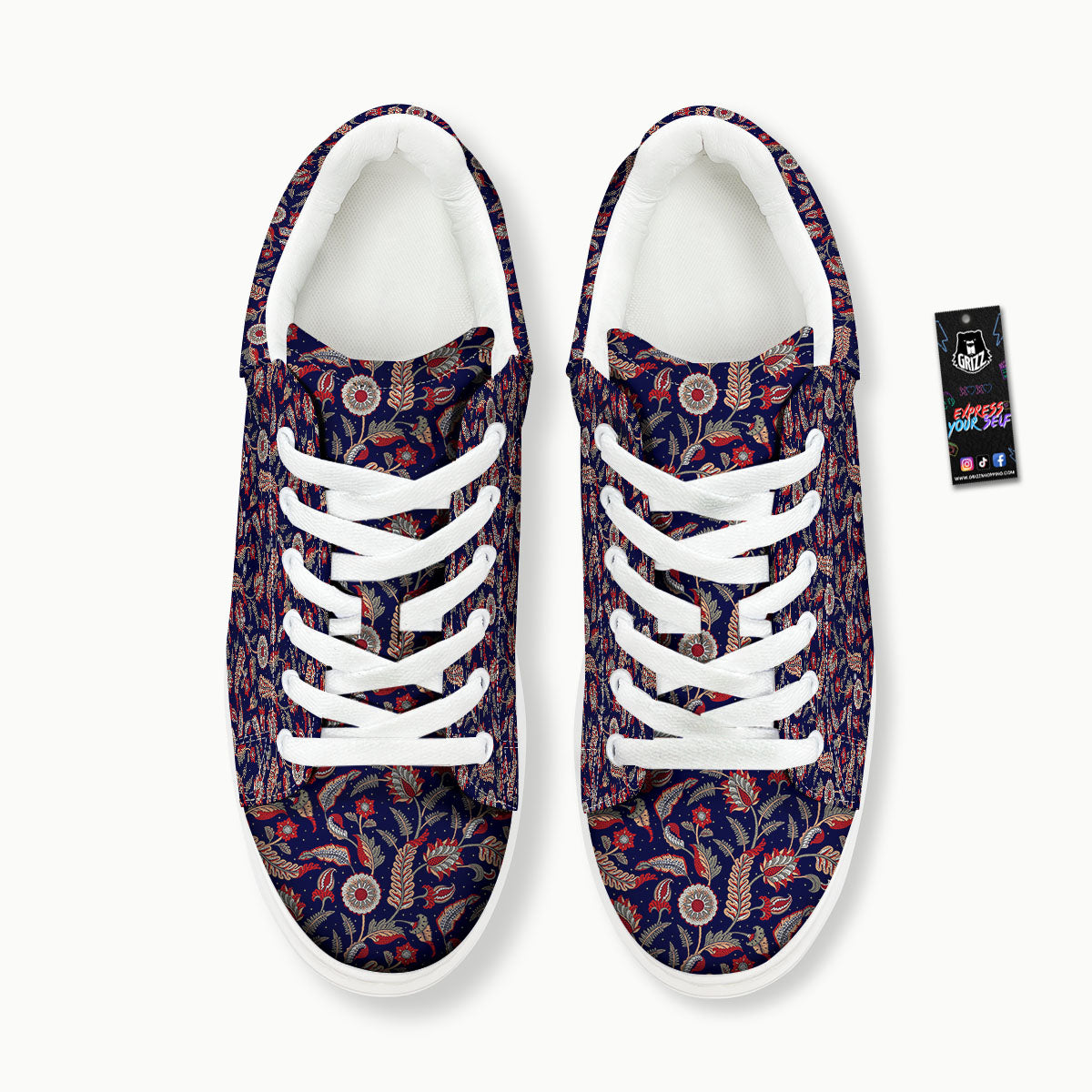 Paisley Indian Print Pattern Platform Shoes-grizzshop