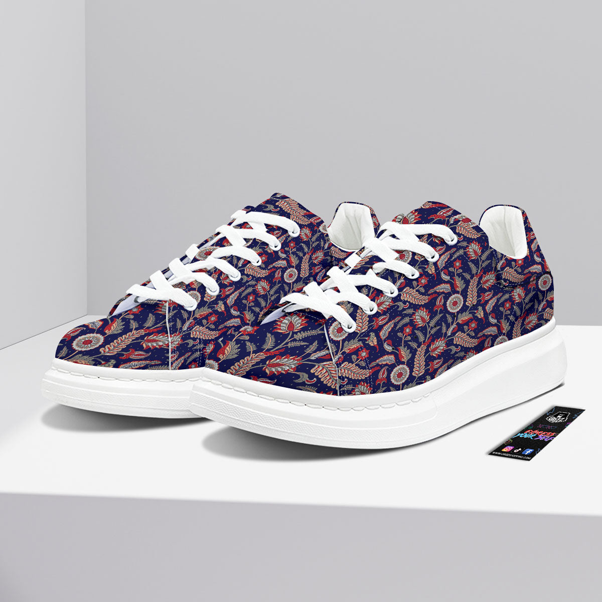 Paisley Indian Print Pattern Platform Shoes-grizzshop
