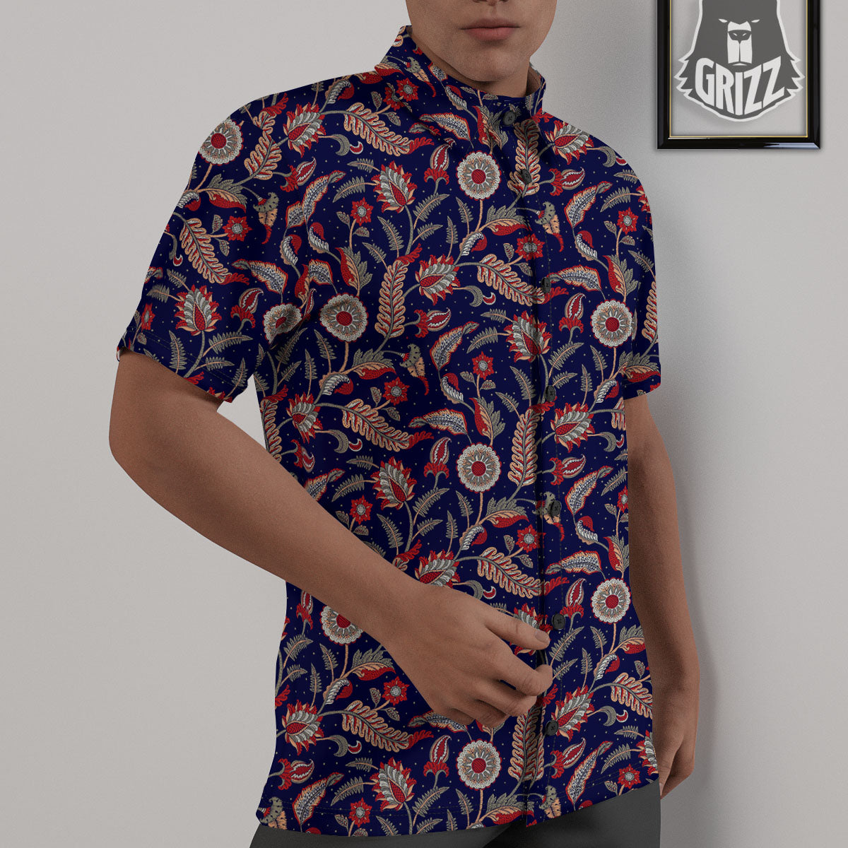 Paisley Indian Print Pattern Untucked Shirts-grizzshop