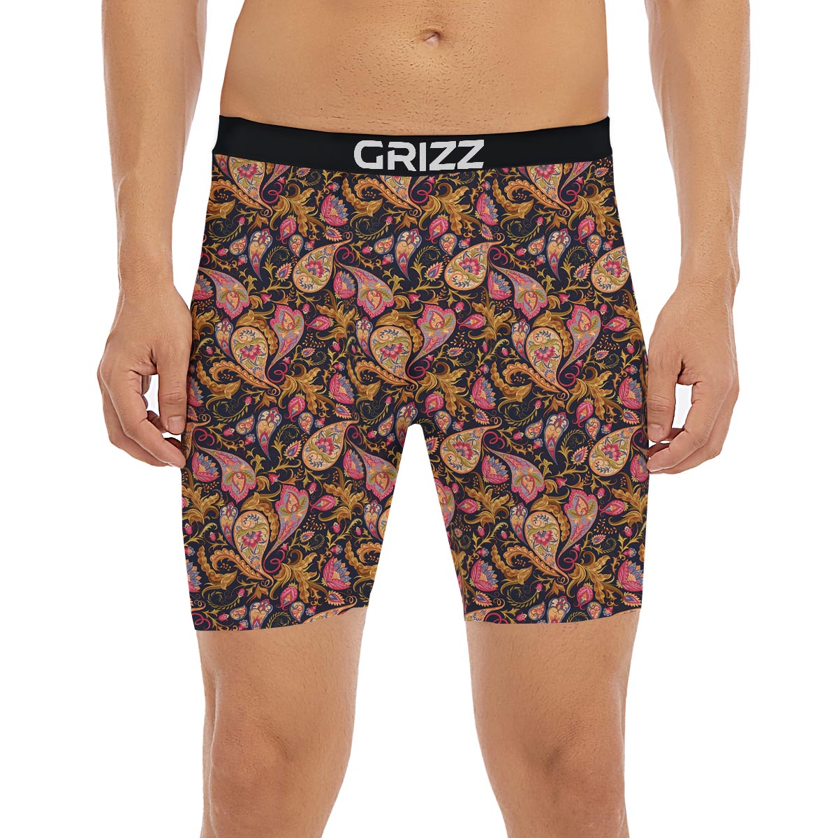 Paisley Indian Retro Print Pattern Boxer Briefs-grizzshop