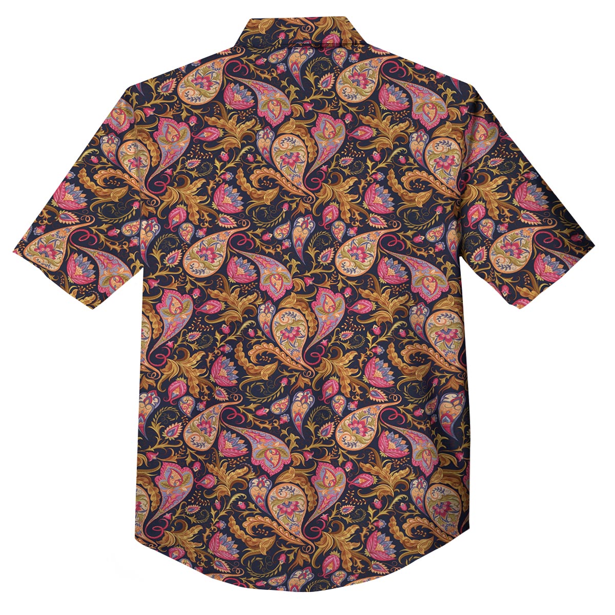 Paisley Indian Retro Print Pattern Button Up Shirt-grizzshop