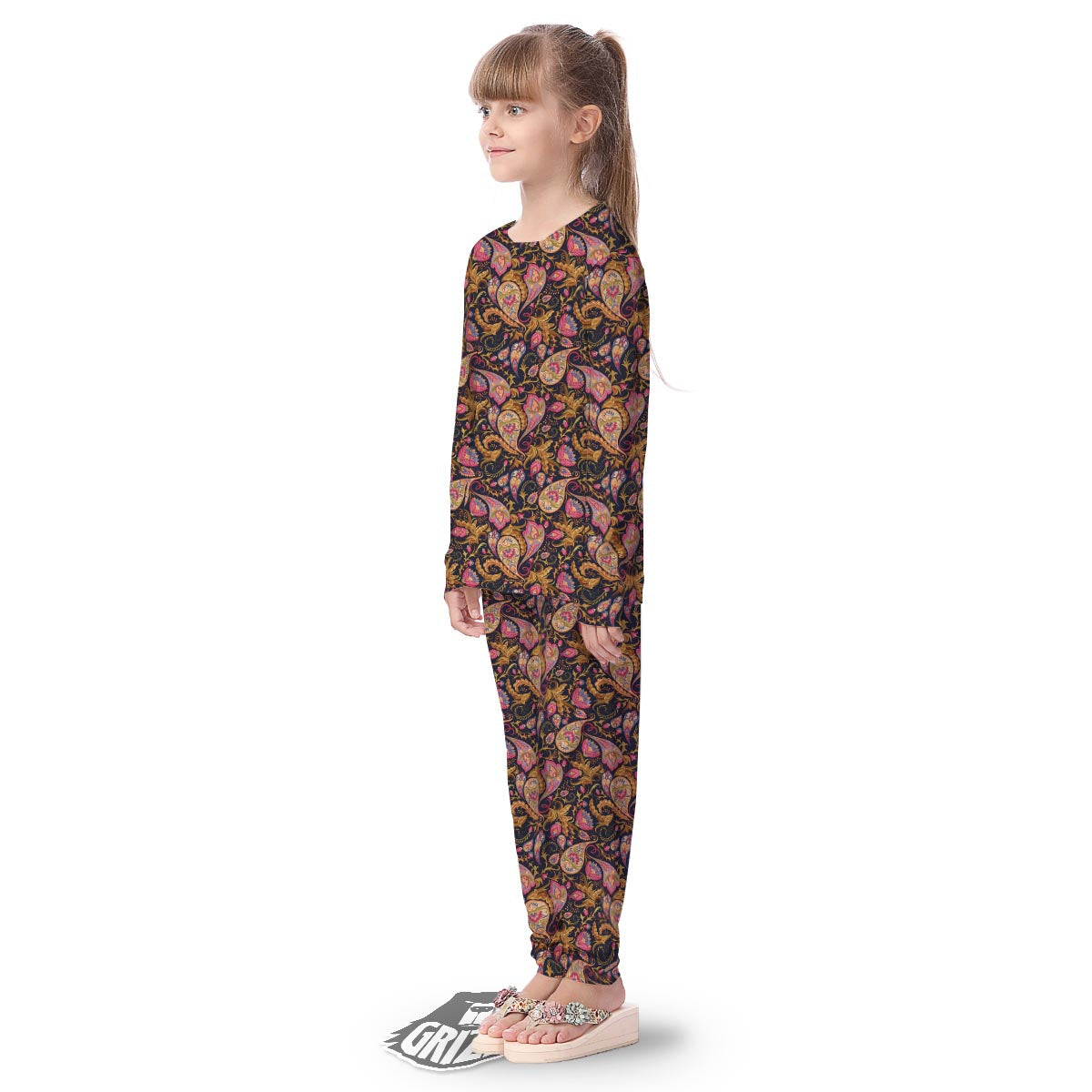 Paisley Indian Retro Print Pattern Kid's Pajamas-grizzshop