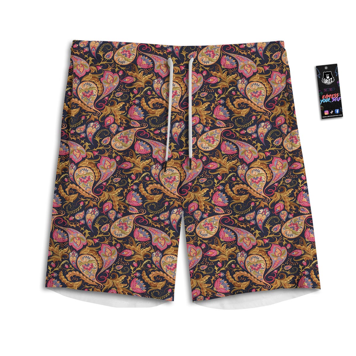 Paisley Indian Retro Print Pattern Men's Athletic Shorts