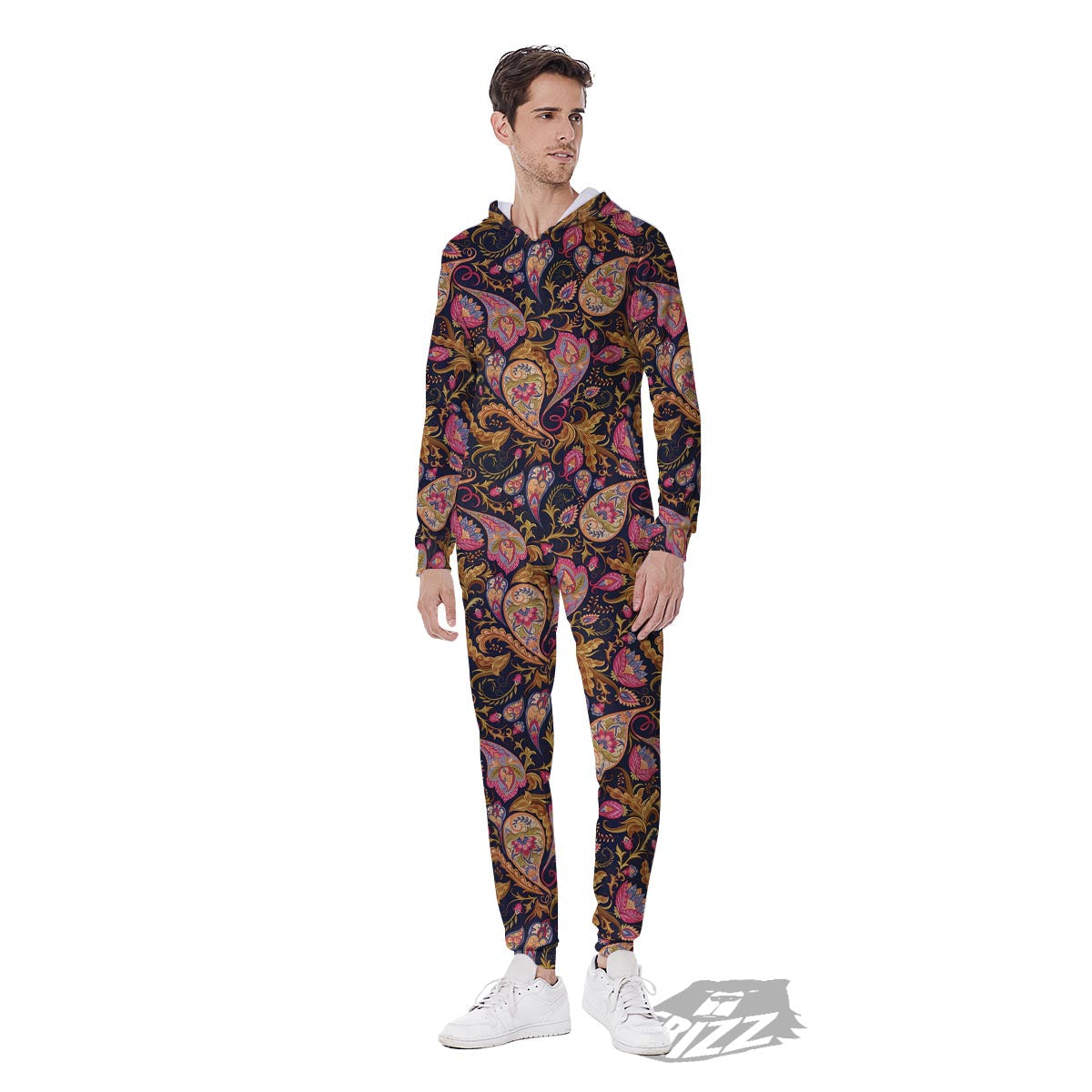 Paisley Indian Retro Print Pattern Men's Jumpsuit-grizzshop