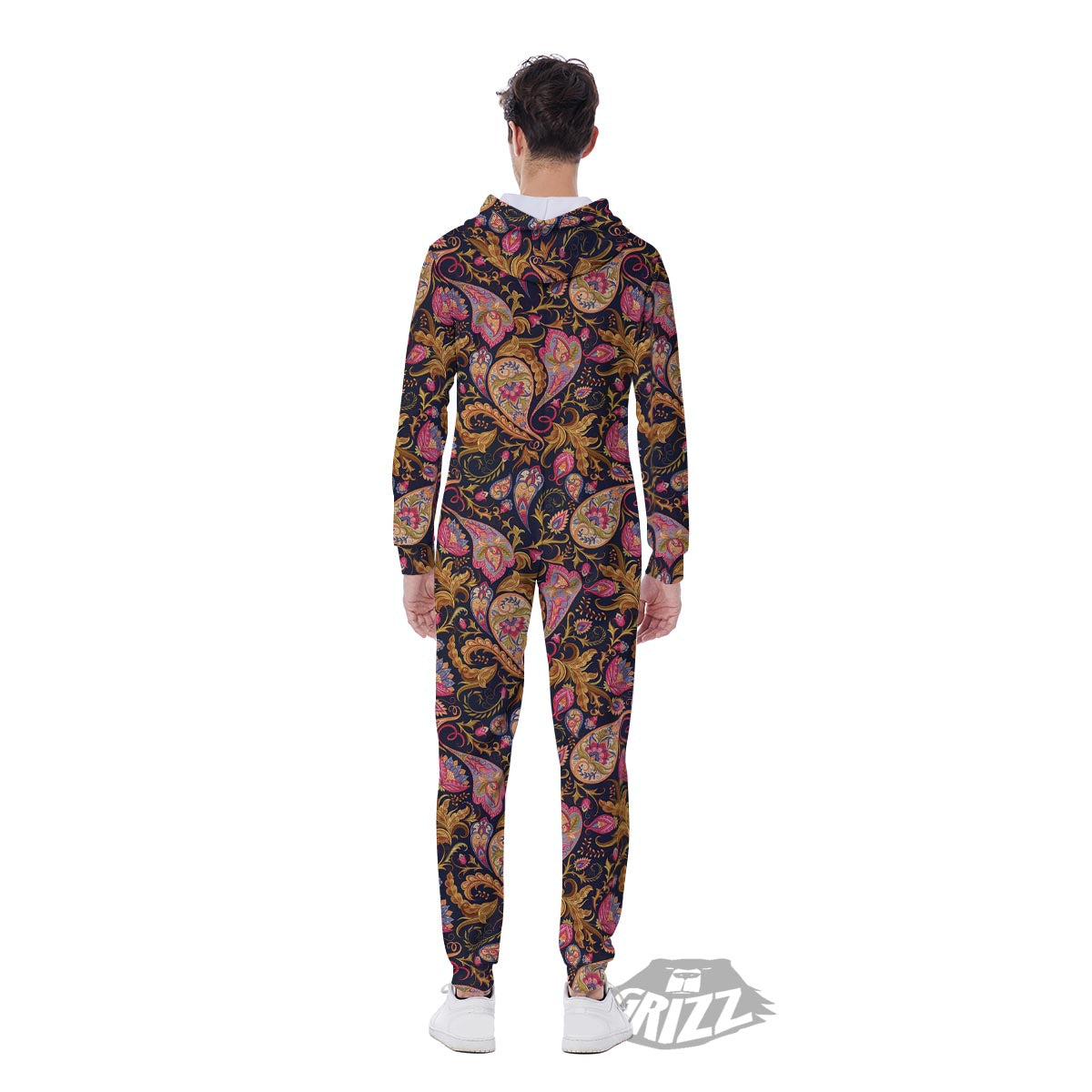 Paisley Indian Retro Print Pattern Men's Jumpsuit-grizzshop