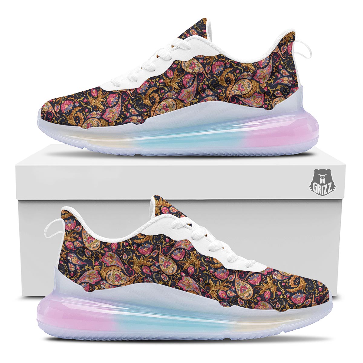 Paisley Indian Retro Print Pattern Running Sneakers-grizzshop
