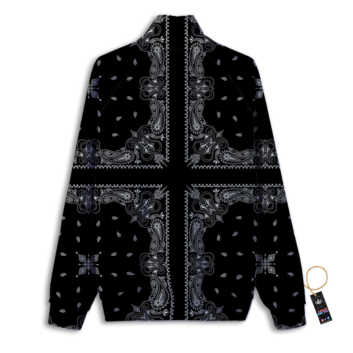 Paisley Indian Retro Print Pattern Track Jacket-grizzshop